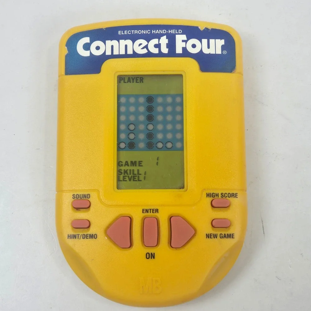 Milton Bradley Connect Four Electronic Handheld Game Retro Vtg 1995 WORKS VIDEO